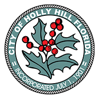 City of Holly Hill Florida incorporated July 1, 1901 logo. Holly berries in center of logo