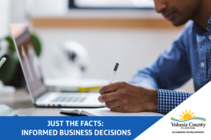 Just the facts: informed business decisions - man writing on notebook