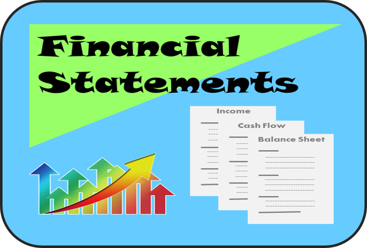 Financial statements increasing bar chart and forms