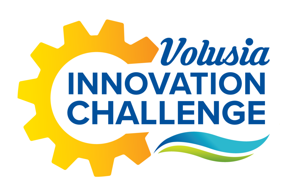 Volusia Innovation Challenge logo with a cog wheel