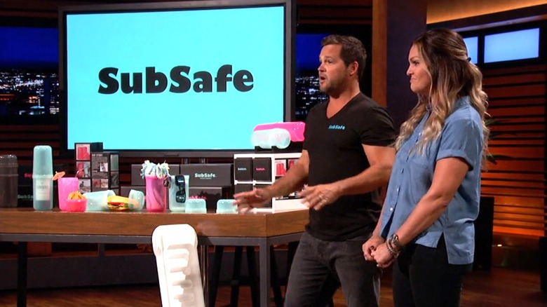 Desiree & Adam Haller pitching SubSafe on Shark Tank. 